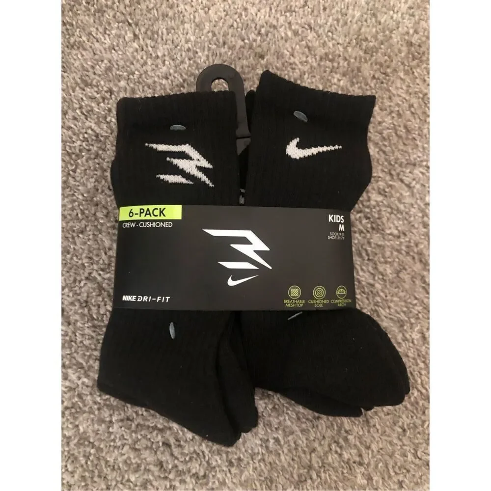 Nike x 3Brand Crew Socks 6 Pack Kids Size Medium shoe size 5Y-7Y
